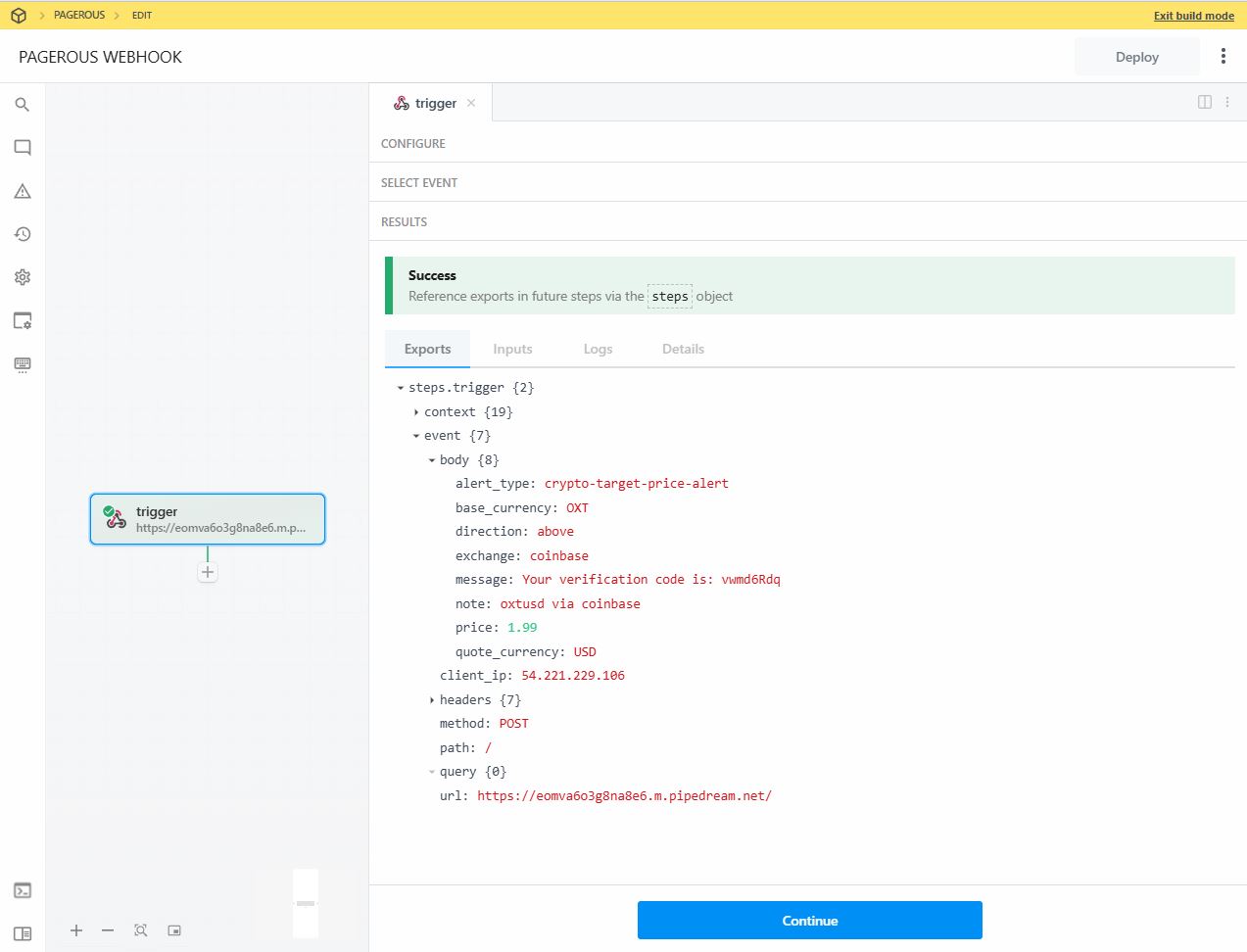 secured webhook notifications